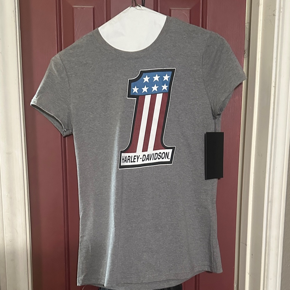 Harley-Davidson Gray Patriotic Graphic Tee